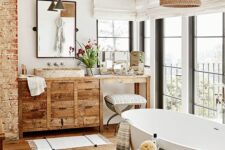 a stylish rustic bathroom design