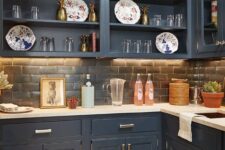 a stylish navy kitchen design