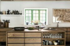 a cool kitchen island with storage