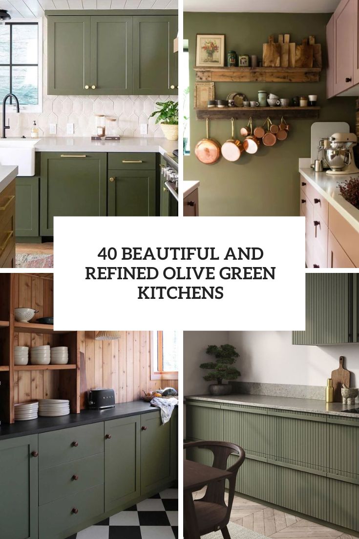 beautiful and refined olive green kitchens cover