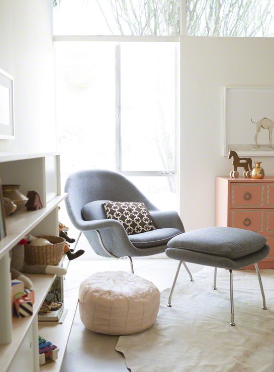 place a Wumb chair and ottoman in a nursery to make staying with your kid more comfortable and cool