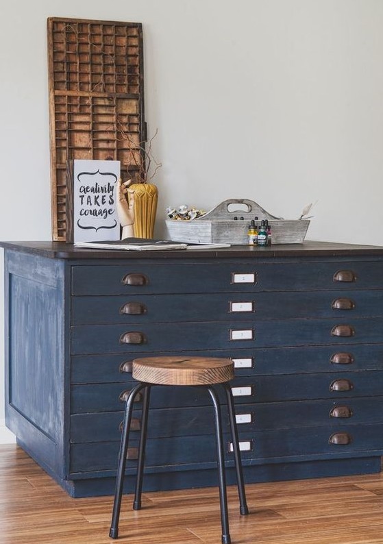 a fab navy file cabinet with some decor is a nice storage space with its own character is a lovely idea for many spaces