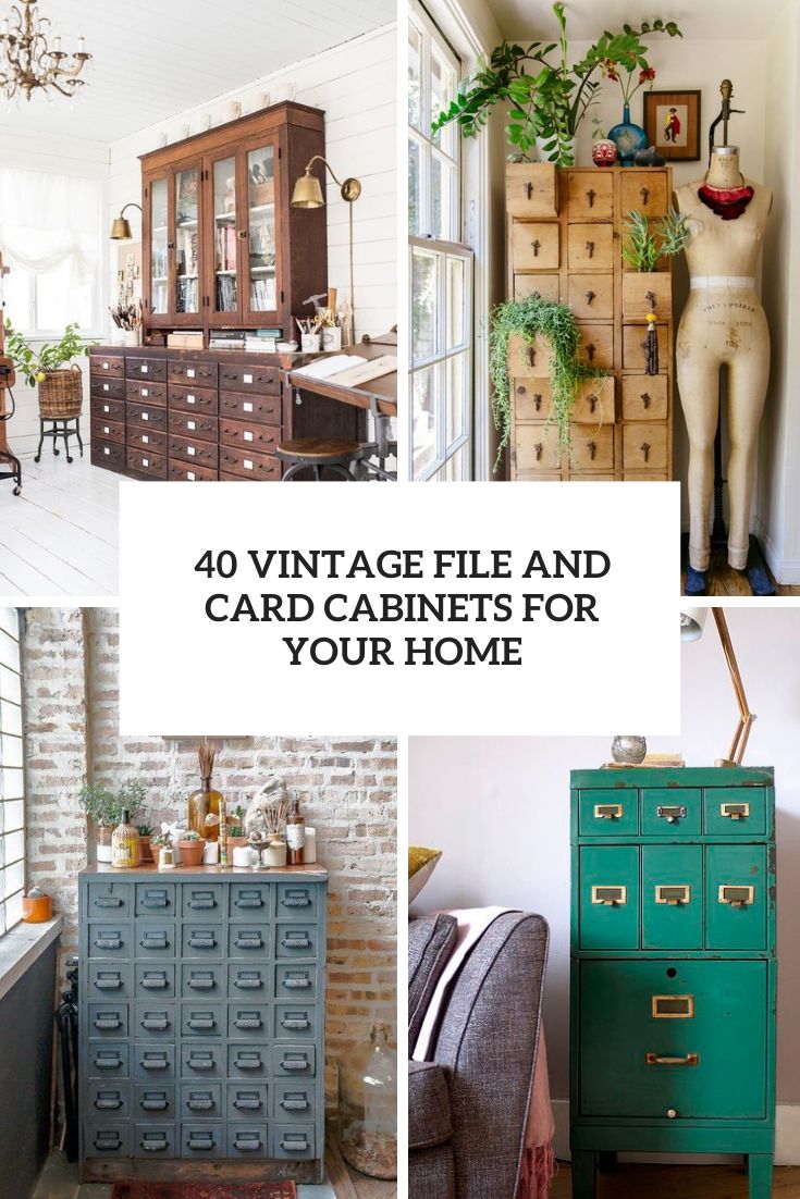 vintage file and card cabinets for your home cover