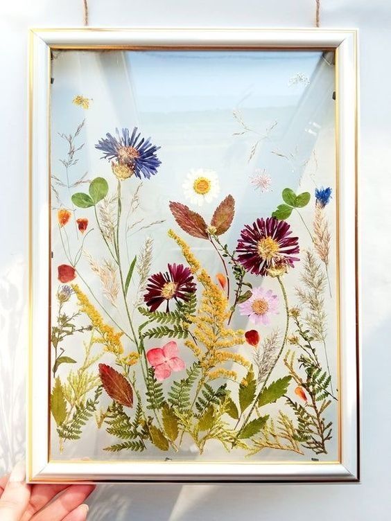 Pressed flower stained glass, Pressed flower wall art, press