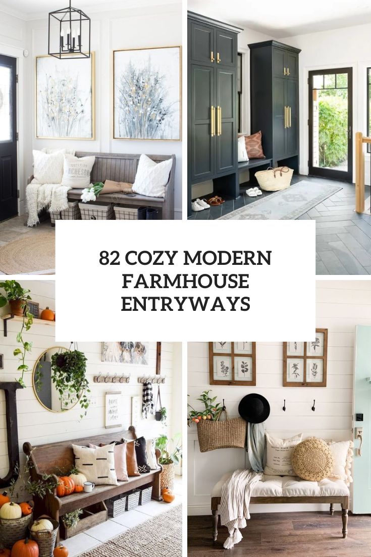 82 Cozy Modern Farmhouse Entryways