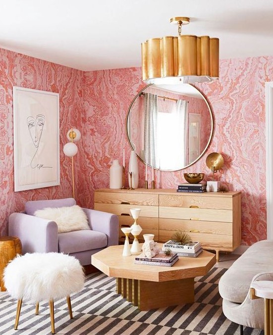 47 Lovely And Inspiring Pink Living Rooms - DigsDigs