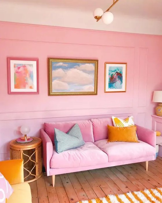 47 Lovely And Inspiring Pink Living Rooms - DigsDigs