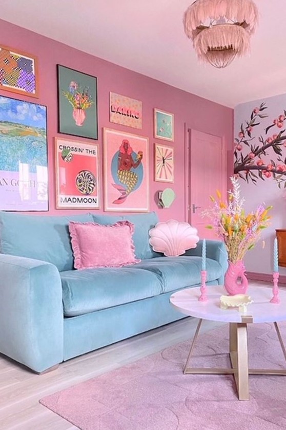 Pink Living Rooms