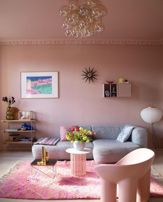 47 Lovely And Inspiring Pink Living Rooms - DigsDigs