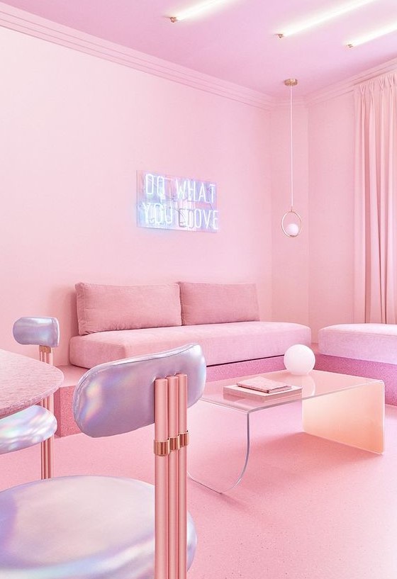 47 Lovely And Inspiring Pink Living Rooms - DigsDigs