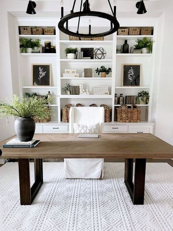 87 Inviting Modern Farmhouse Home Offices - DigsDigs