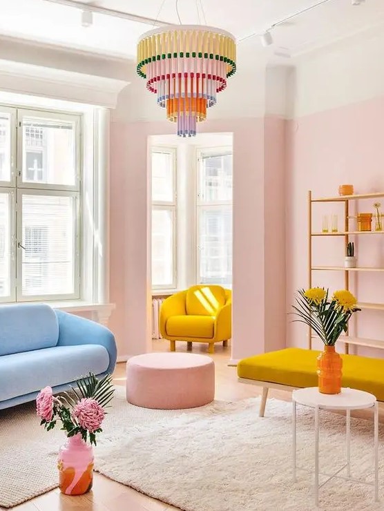 47 Lovely And Inspiring Pink Living Rooms - DigsDigs