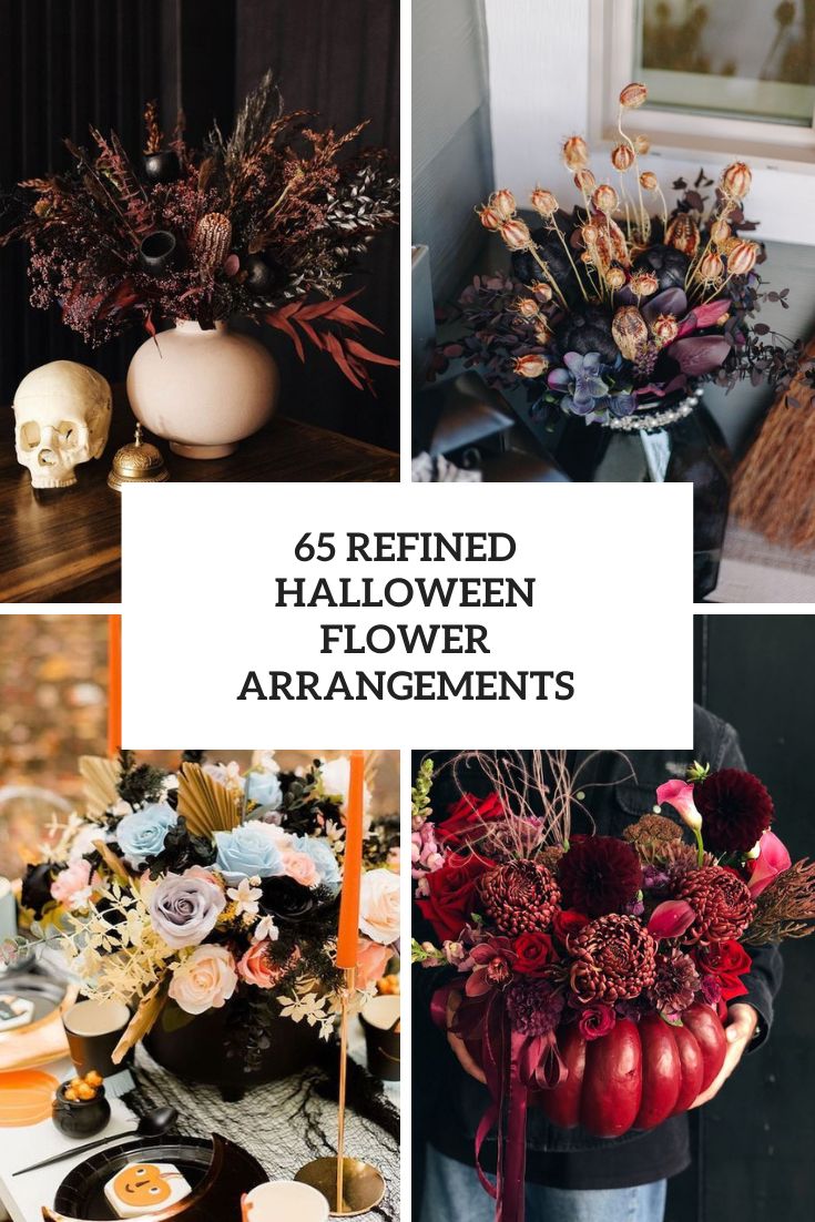refined halloween flower arrangements cover