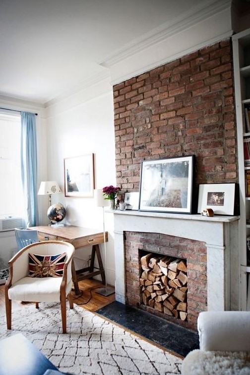 57 Beautiful And Timeless Brick Fireplaces DigsDigs