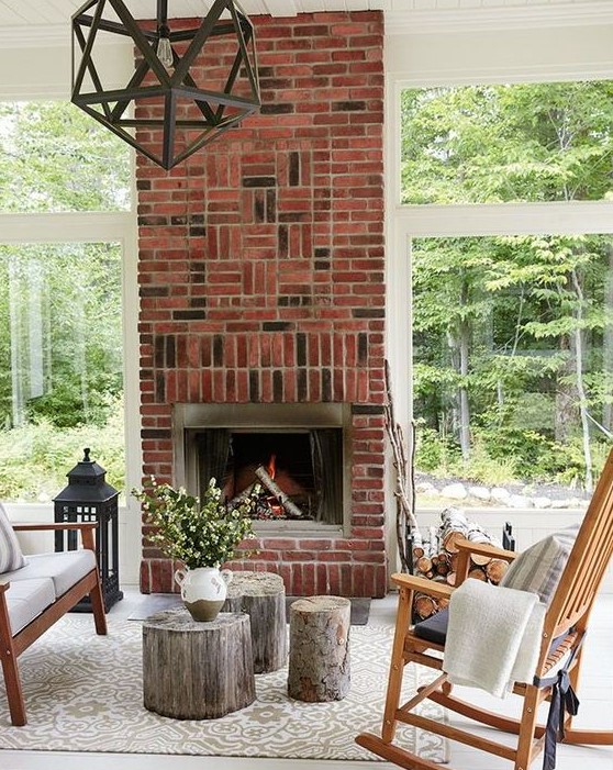 57 Beautiful And Timeless Brick Fireplaces DigsDigs