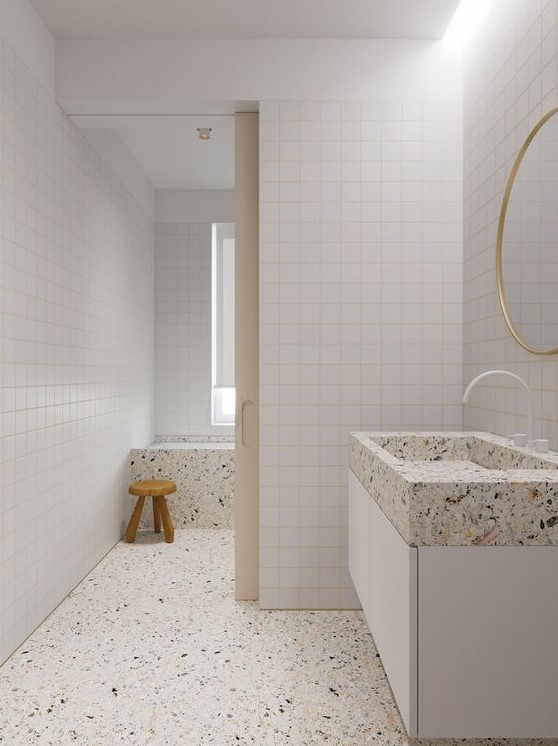 63 Eye-Catching Terrazzo Bathroom Decor Ideas - DigsDigs