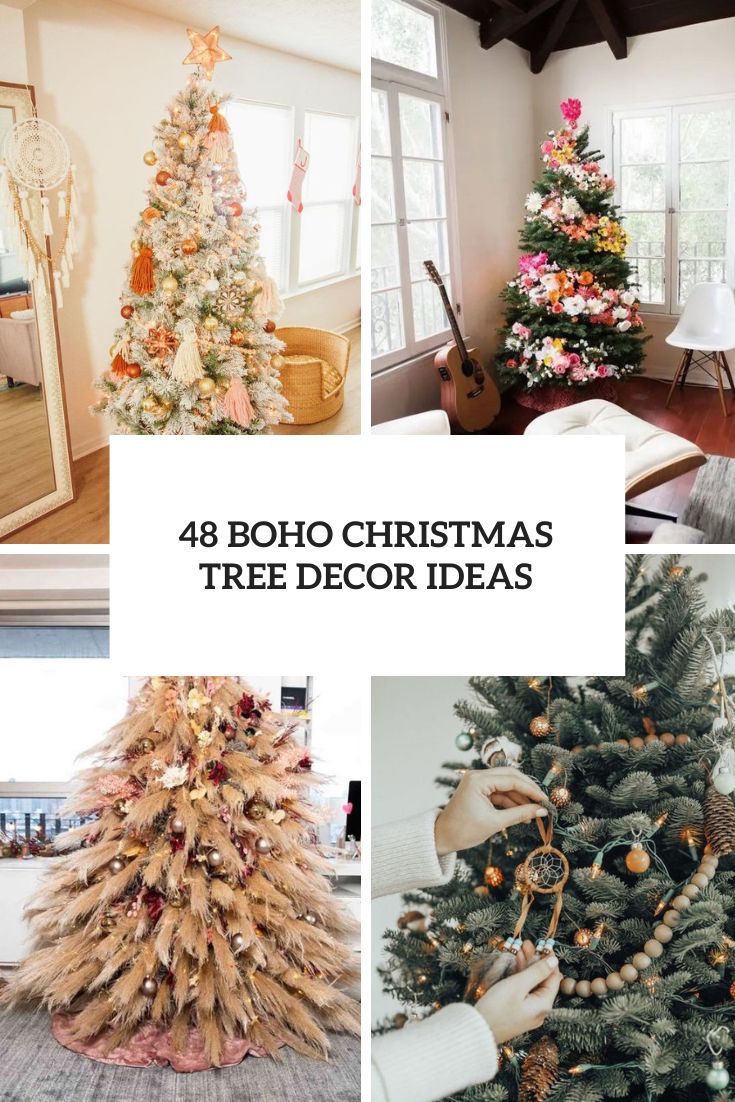 boho christmas tree decor ideas cover