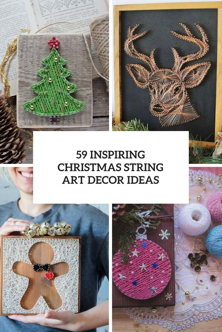 59 Inspiring Christmas String Art Decor Ideas