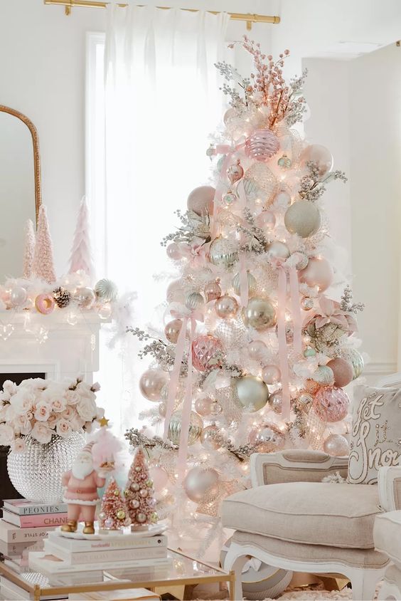 52 Delicate Pastel Christmas Tree Decor Ideas - DigsDigs