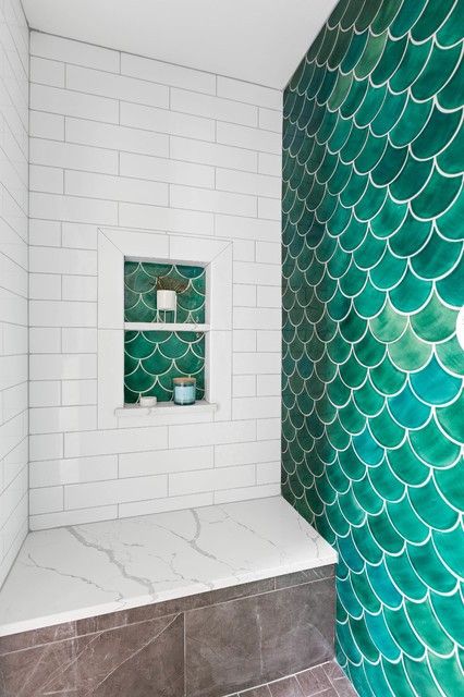 67 Whimsy Fish Scale Tile Ideas For Bathrooms - DigsDigs