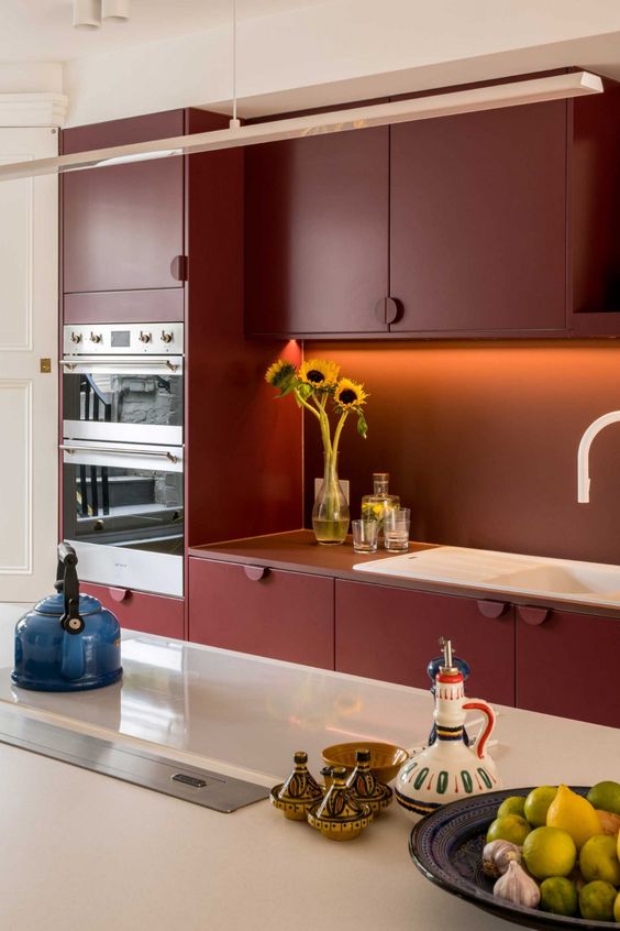 49 Sophisticated Burgundy Kitchen Decor Ideas DigsDigs