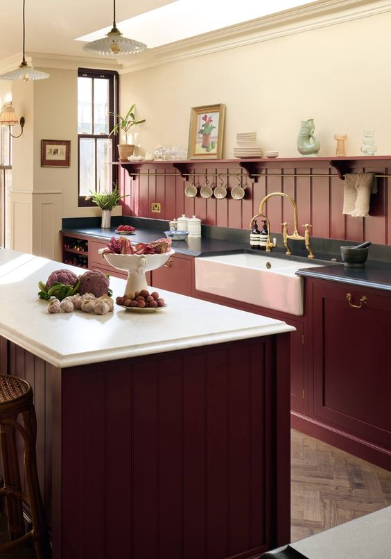 49 Sophisticated Burgundy Kitchen Decor Ideas DigsDigs