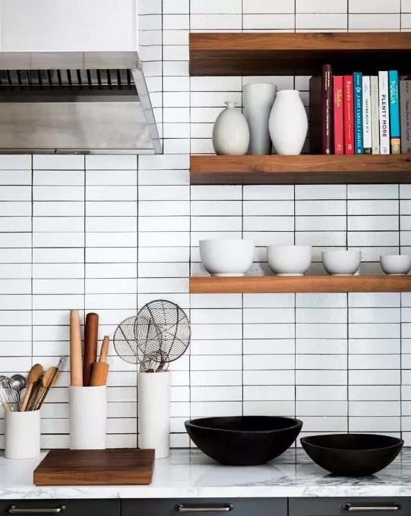 61 Trendy Kitchen Stacked Tile Ideas - DigsDigs