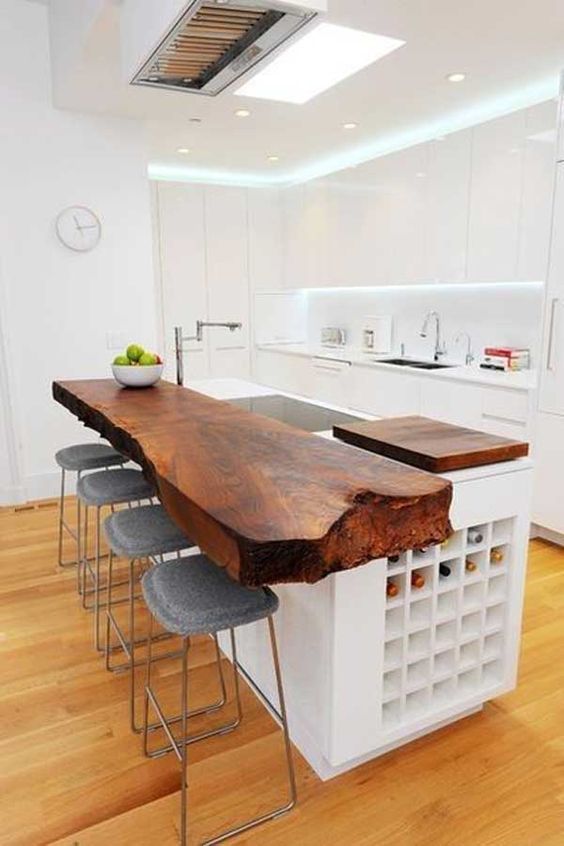 30 Kitchen Islands With Seating And Dining Areas Digsdigs Kitchen Island With A Rustic Board Dining Panel For 4