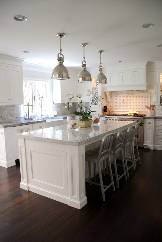 kitchen island with a seating space