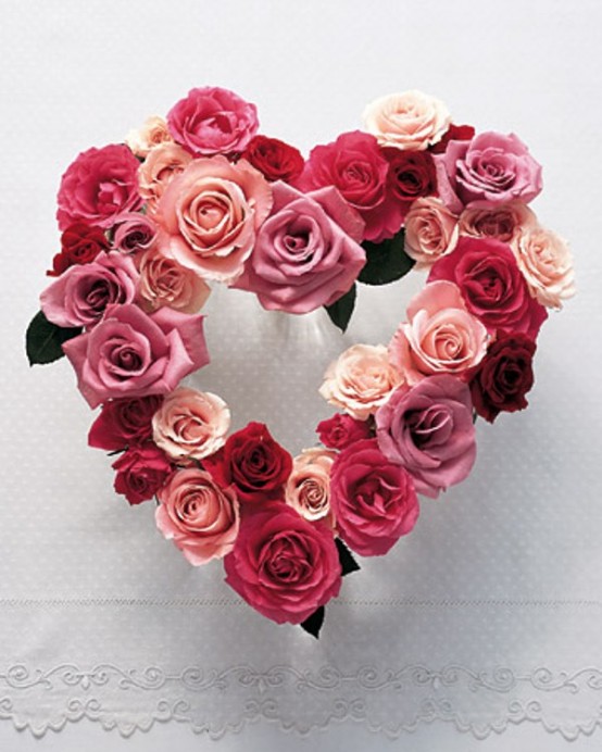 8 idea Rose Petals Decoration for valentines, Heart Rose Decoration