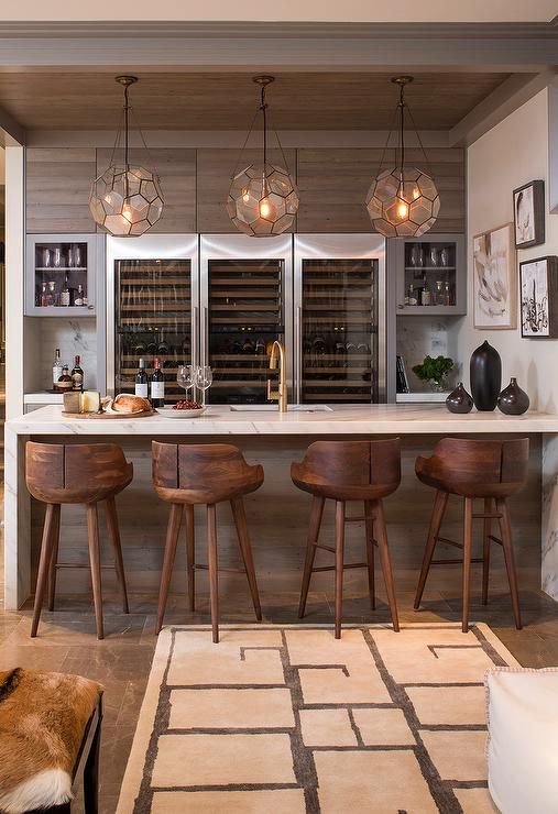 luxurious kitchen-like basement bar