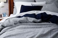 28 striped navy and white bedding