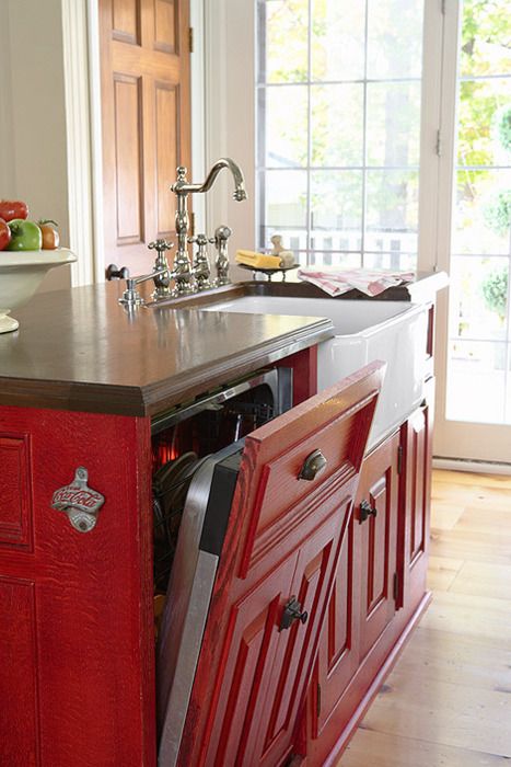 kitchen island with a dishwasher