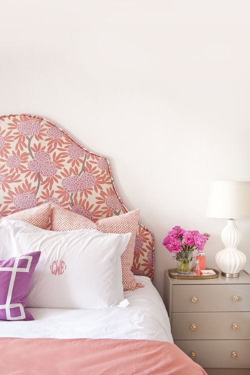 floral patterned headboard