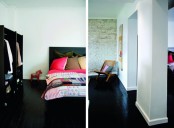 60 Square Meter Apartment With Completely Black Floors And Some Furniture
