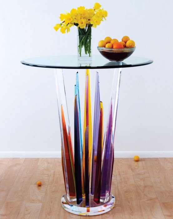 Beautiful Glass Bar Tables by H.studio