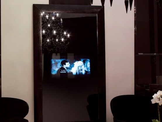 Black Mirror With Integrated LCD By Fendi Casa