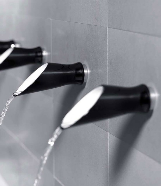 Black And White Bathroom Taps And Shower Heads Soffi By Bongio