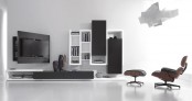 Black And White Living Room Furniture With Functional Tv Stand Creative Side System By Fimar