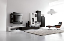 Black And White Living Room Furniture With Functional Tv Stand Creative Side System By Fimar