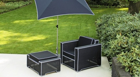 Black And White Outdoor Wicker Furniture Haute Terasse By Borek