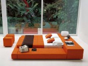 Contemporary Big Double Bed Squaring Penisola By Bonaldo