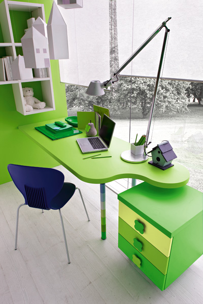 Contemporary Green Kids Bedroom By Stemik Living