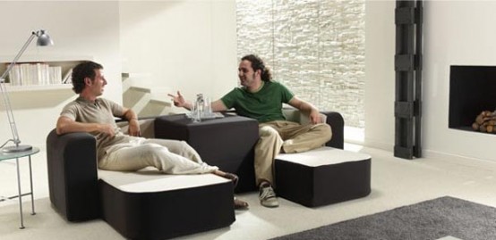 Contemporary Convertible Sofa Café&Leche By Ebuala