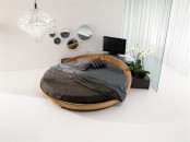 Contemporary Leather Round Bed By Prealpi