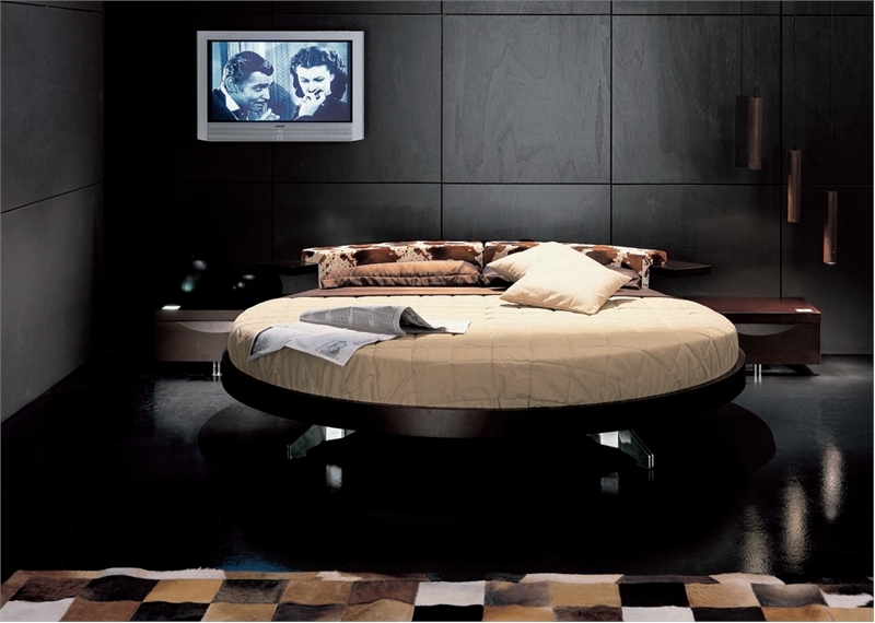 Contemporary Leather Round Bed By Prealpi