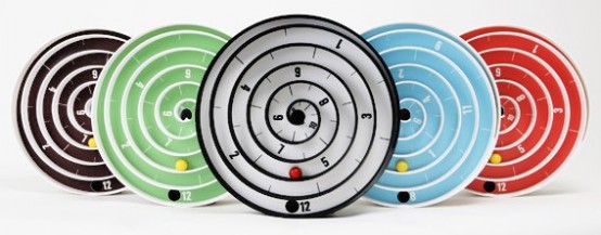 Cool Wall Clock with Balls instead Hands – Aspiral Clock by Will Aspinall and Neil Lambeth