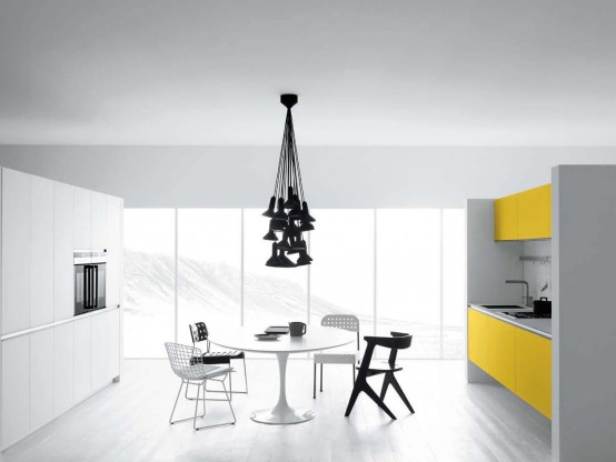 Cool White and Yellow Kitchen Design – Vetronica by Meson’s