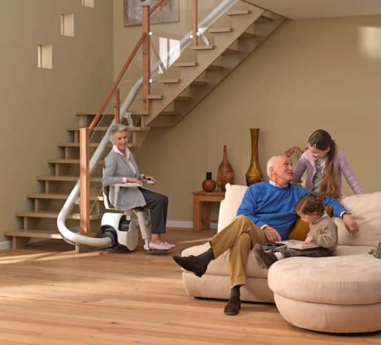 Curved Stair Lift Sinor By ThyssenKrupp Monolift