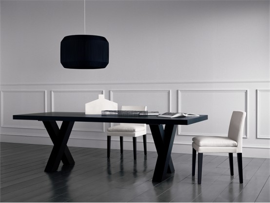 Elegant Black Dining Table – Andrea by Casamilano